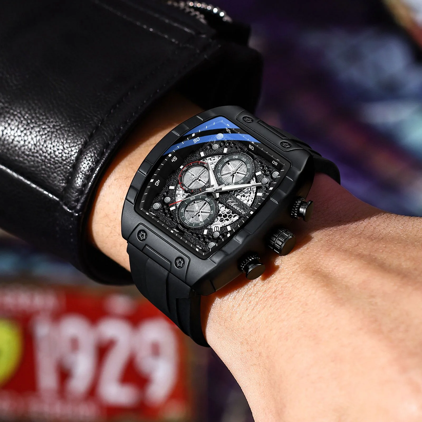 Luxury Men's Chronograph Watch | Premium Silicone Strap | Stylish Sports Wrist Watch