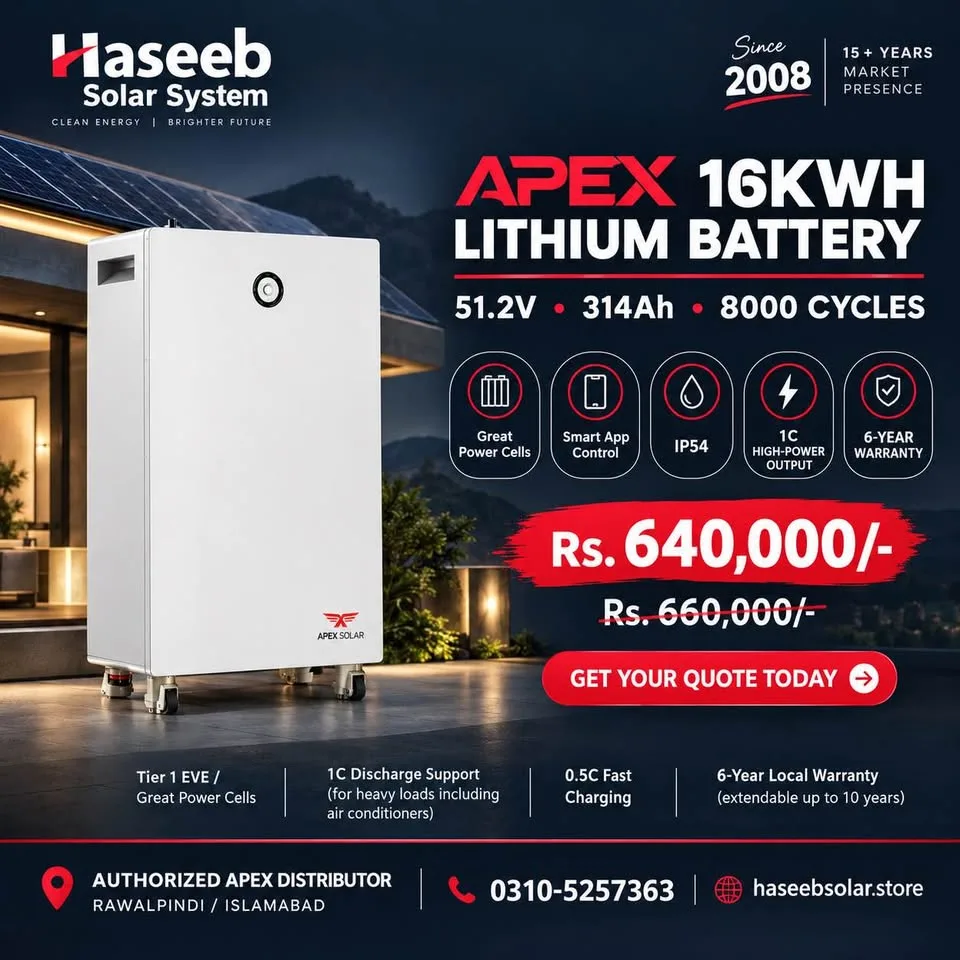 APEX 16kWh 51.2V 314Ah Lithium Battery