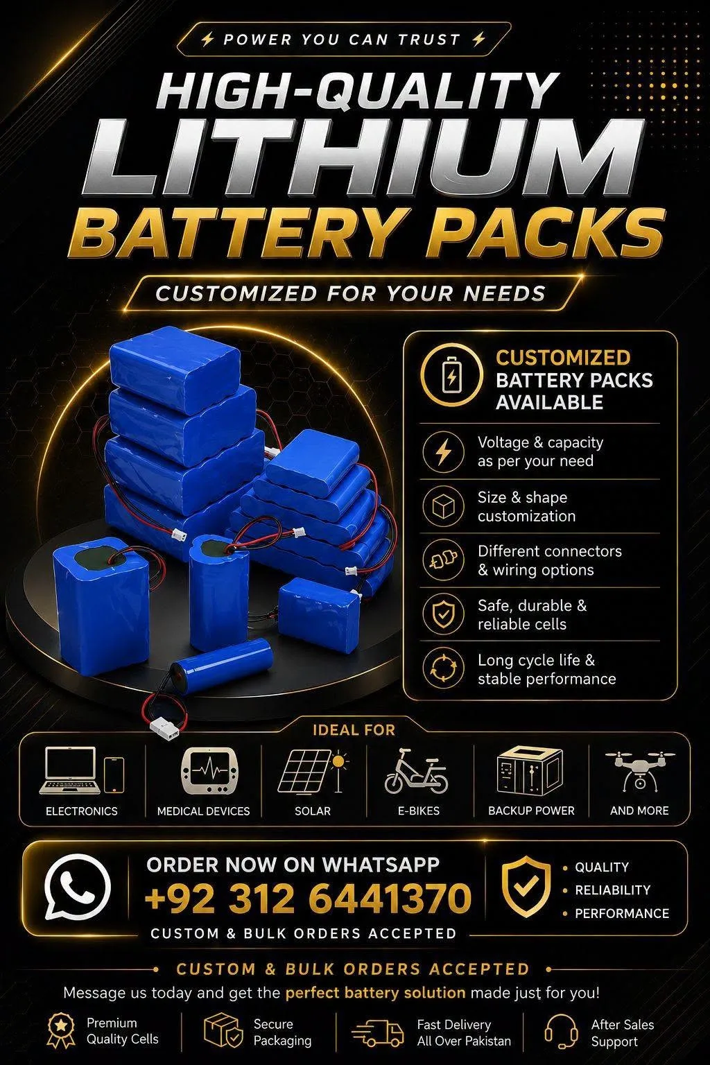 π Premium Customized Lithium Battery Packs | Power You Can Trust β‘