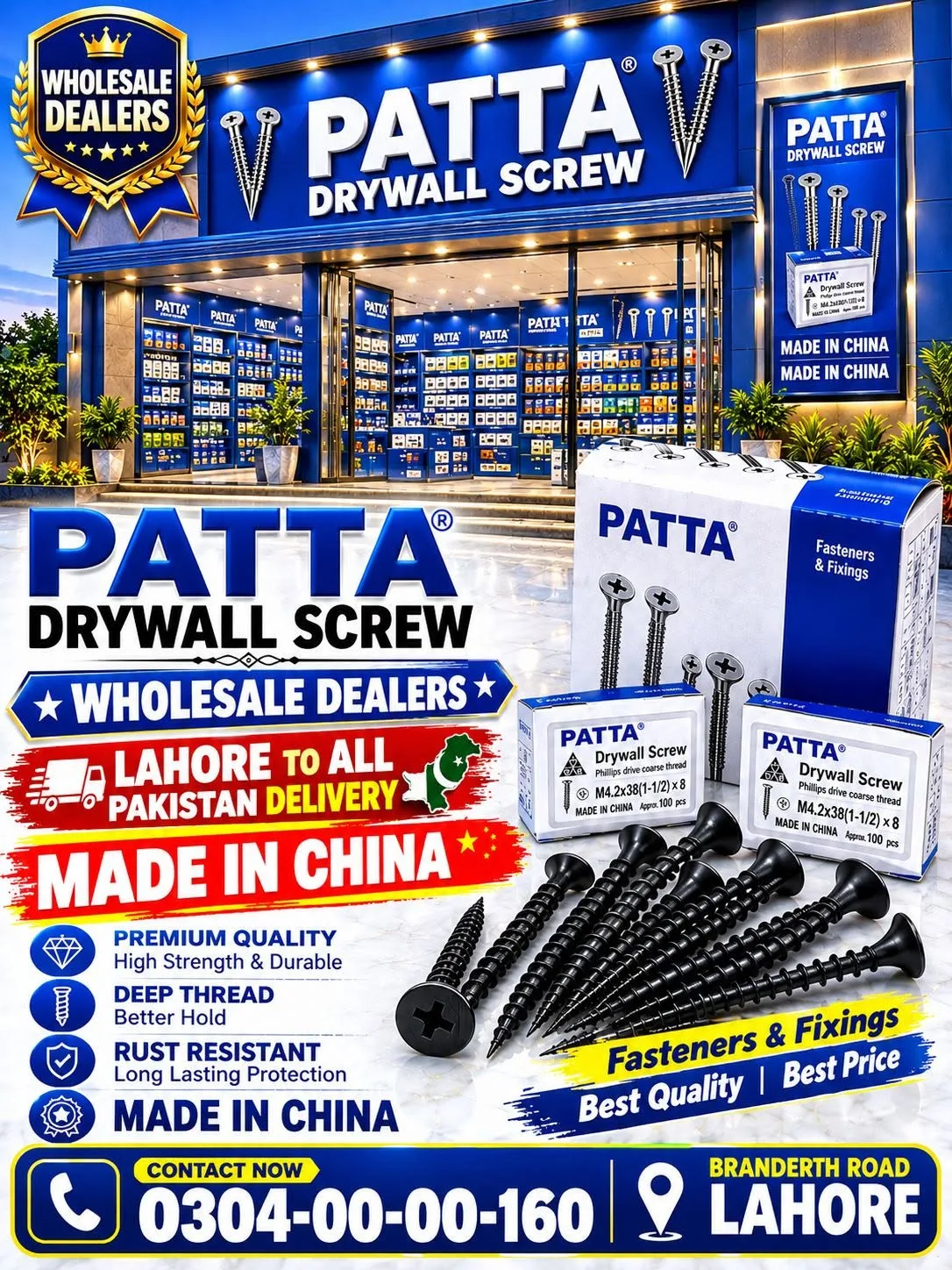 Patta Drywall Screw ā Wholesale Dealers