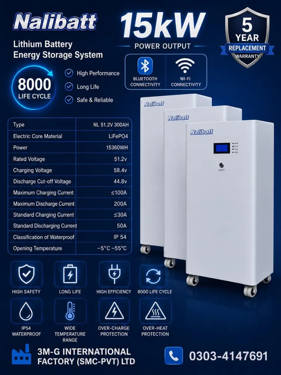 🔋 Nalibatt 15KW Lithium Battery Energy Storage System