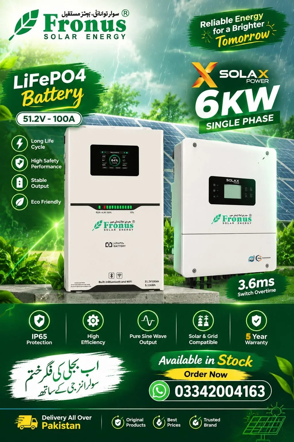 🔋 Fronus LiFePO4 Battery + SolaX Power 6KW Hybrid Inverter
