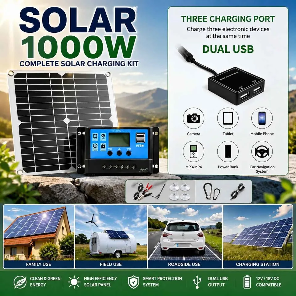 βοΈ 1000W Solar Panel 12V Solar Charge Controller Kit β‘