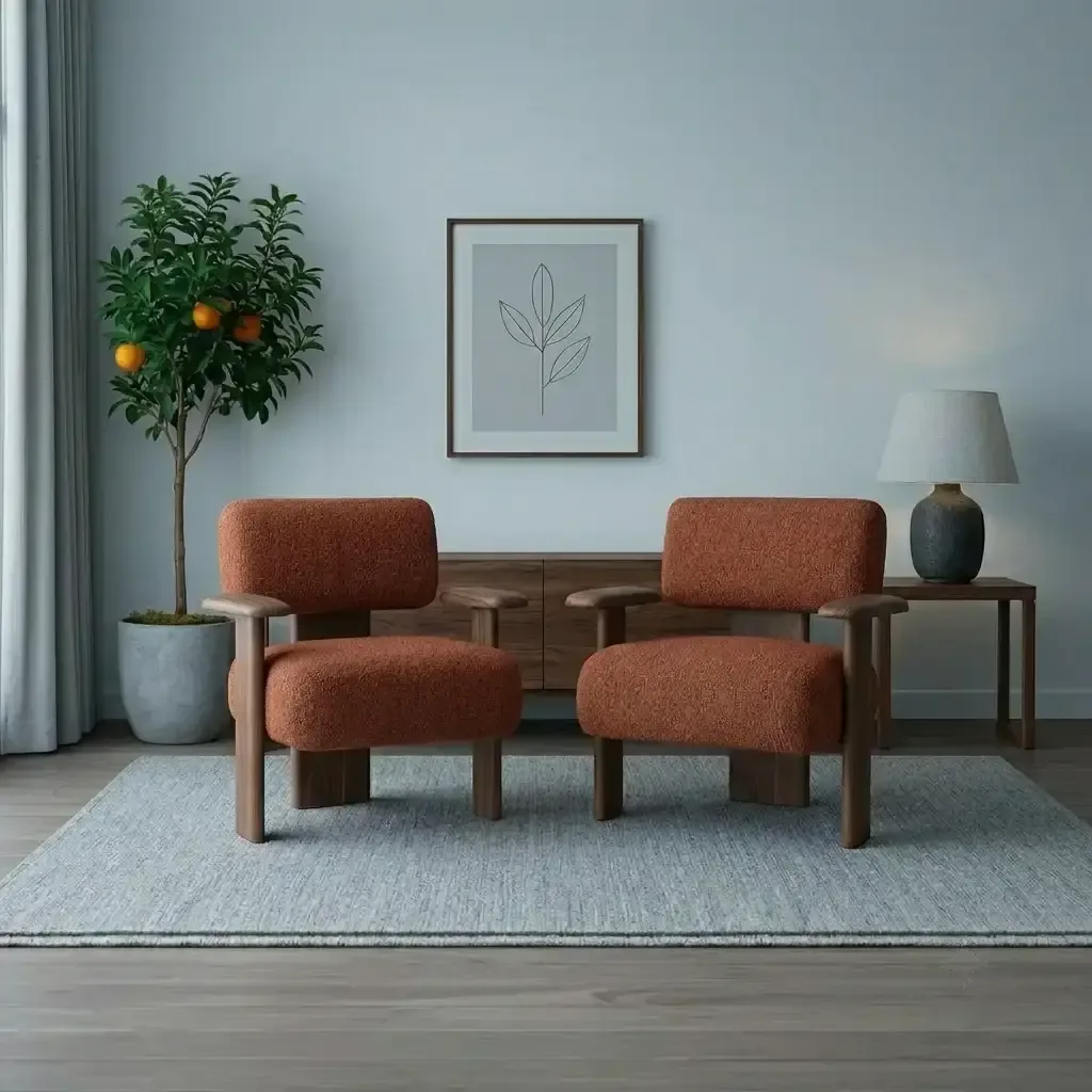 Modern Boucle Accent Chairs - Set of 2