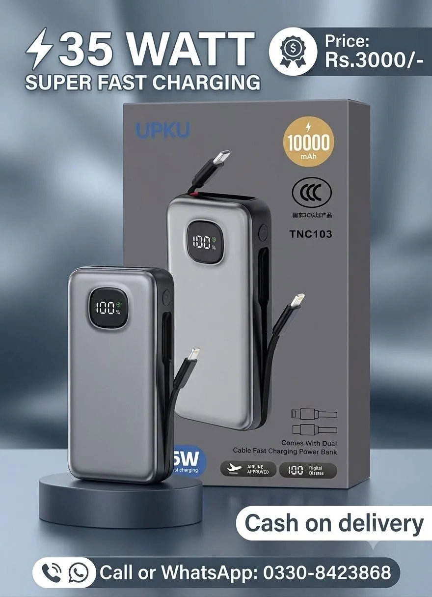 🔋⚡ UPKU TNC103 10000mAh Power Bank ⚡🔋