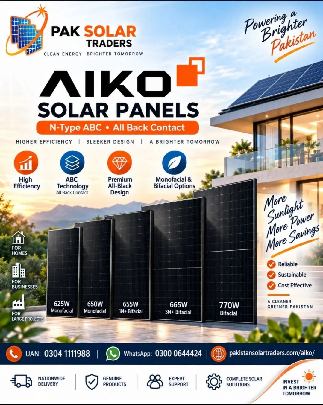 βοΈ AIKO N-Type ABC Solar Panels β 625W to 770W