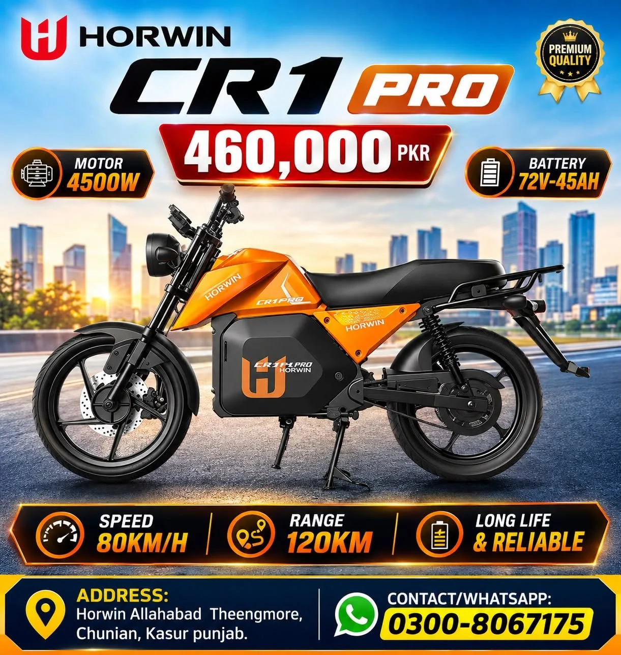 β‘ Horwin Cr1 Pro Electric Bike β 4500w π₯
