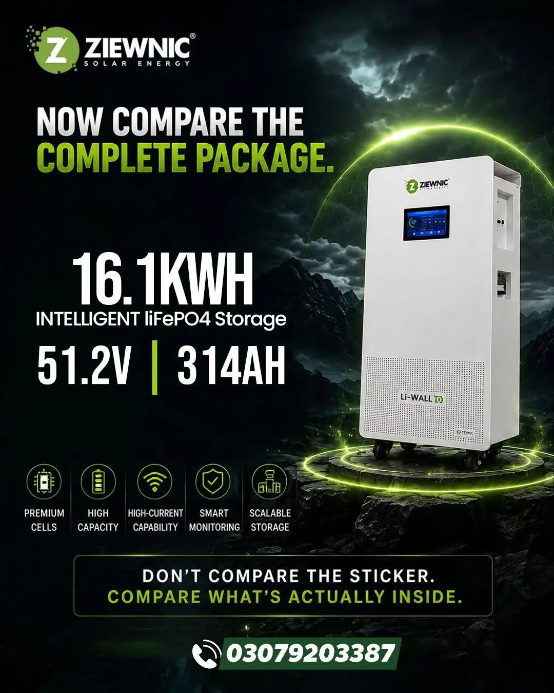 ZIEWNIC Li-Wall Series – 16.1kWh Lithium Battery