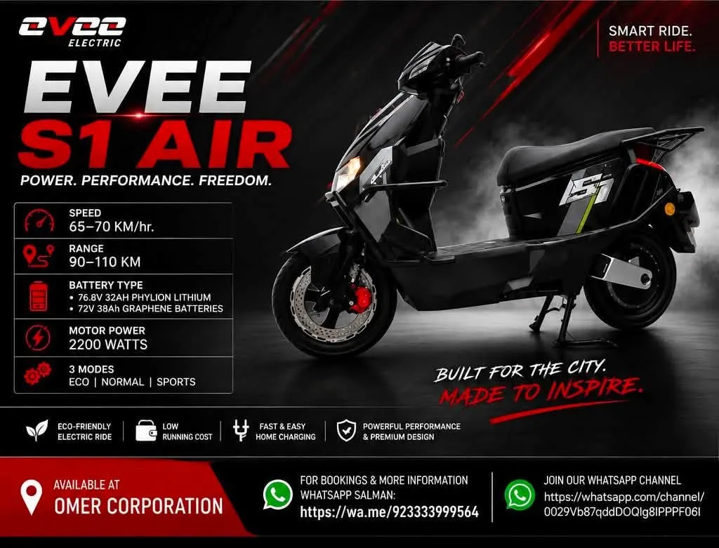 Evee Electric Scooters | Premium Electric Bikes | Low Running Cost | Omer Corporation
