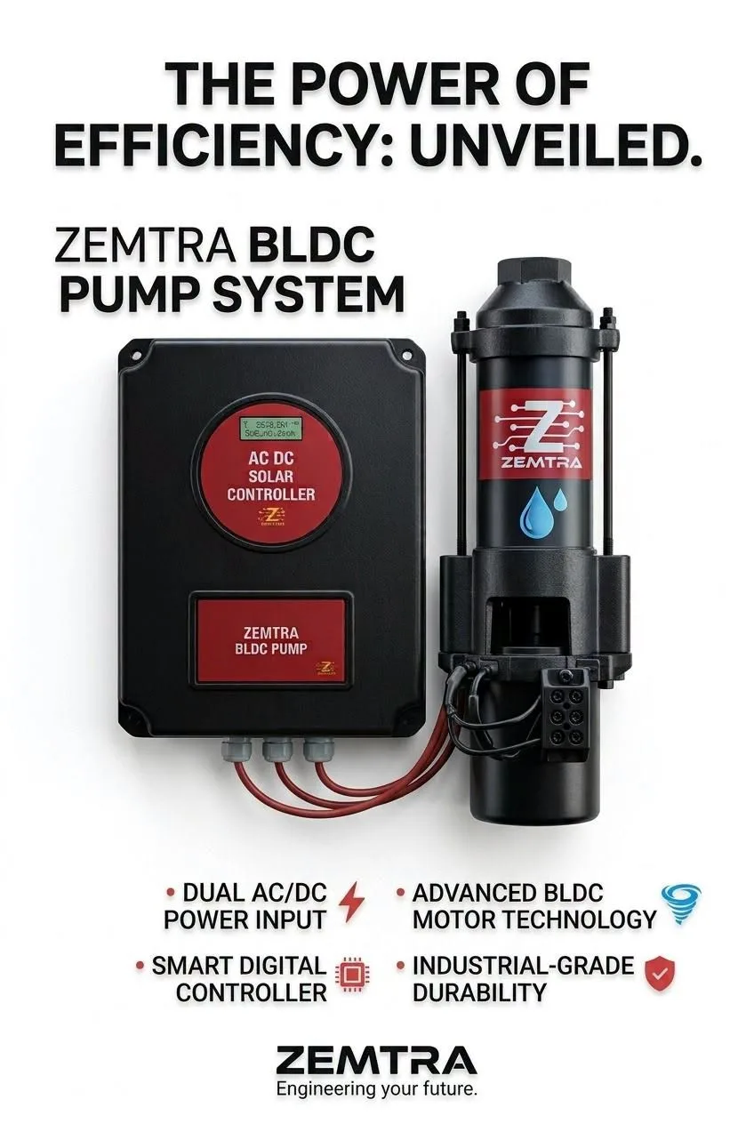 Zemtra AC/DC Solar Controller & BLDC Pump System