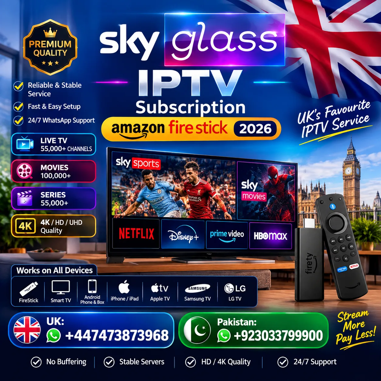 Amazon fire stick iptv SKY GLASS activation