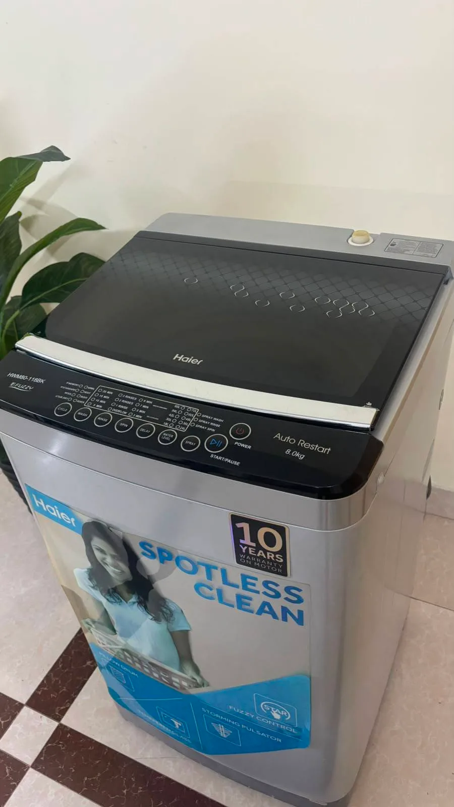 🧺 Haier 8KG Fully Automatic Washing Machine HWM80-118BK | Like New | 1 Month Used