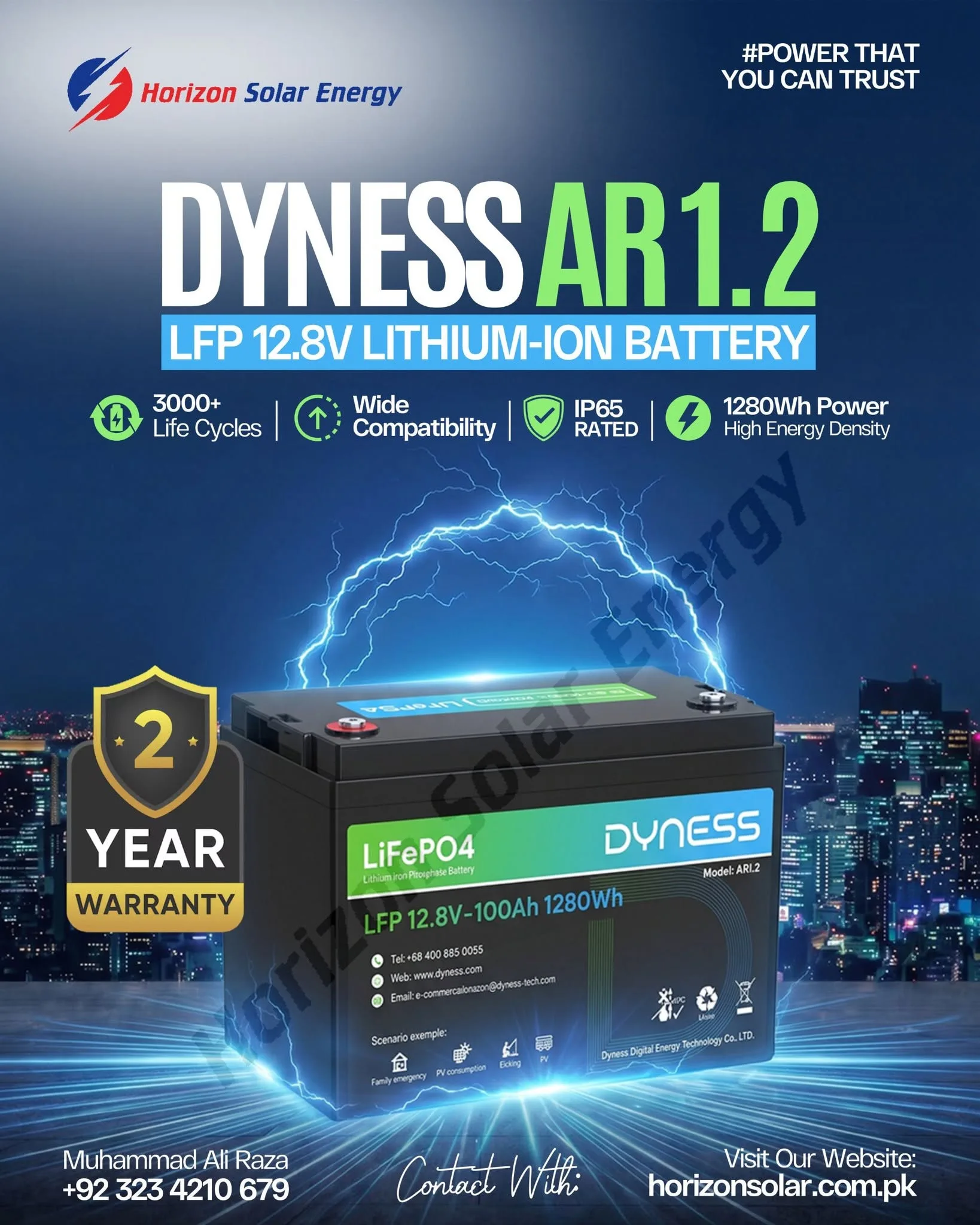 Dyness AR1.2 12.8V 100Ah Lithium-Ion Battery