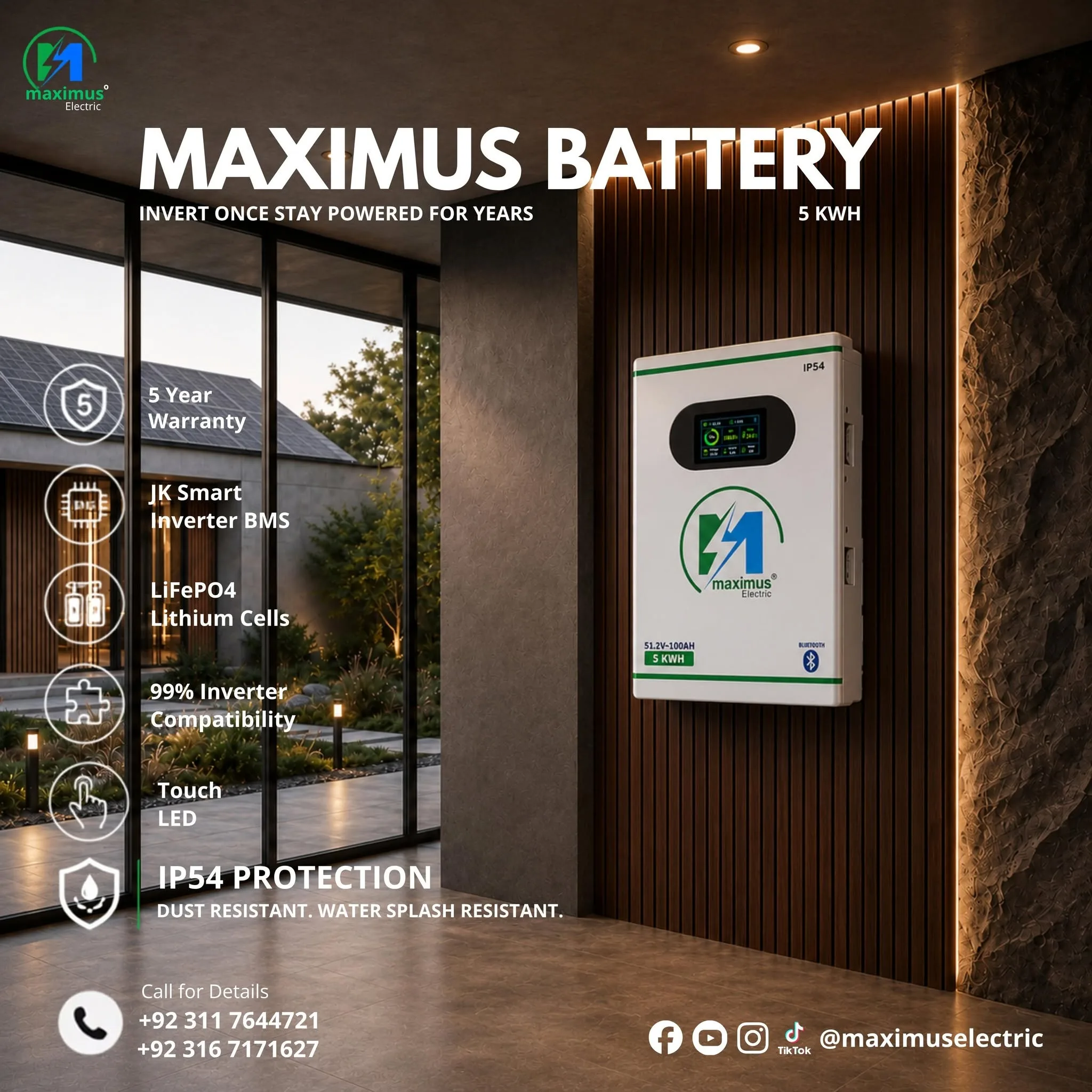 🔋 MAXIMUS 5KWh Lithium Battery — Reliable Solar Energy Storage ⚡