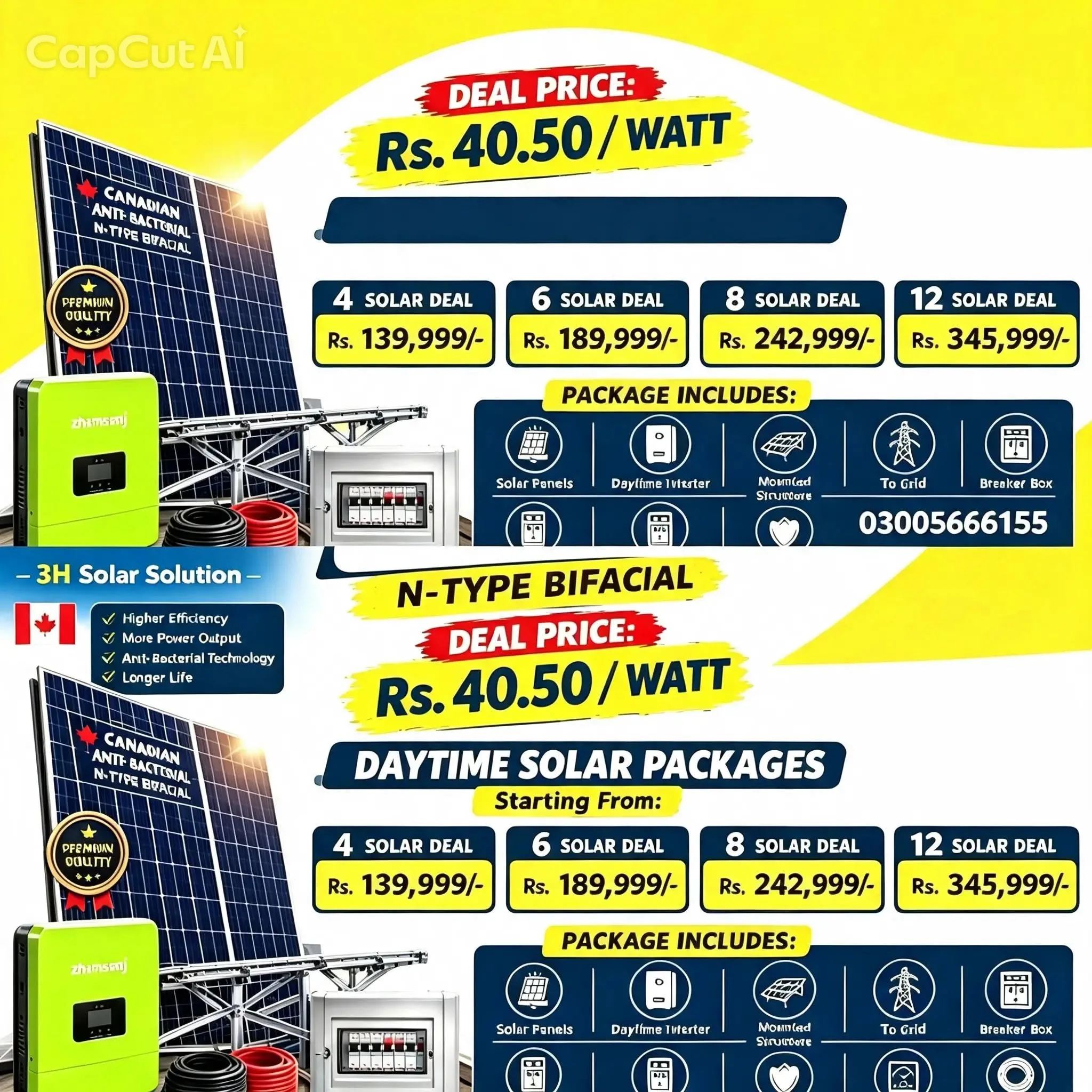 βοΈ 3H Solar Solution β N-Type Bifacial Solar Packages