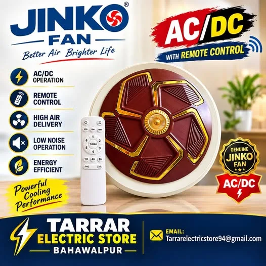 Jinko AC/DC Ceiling Fan â Remote Control