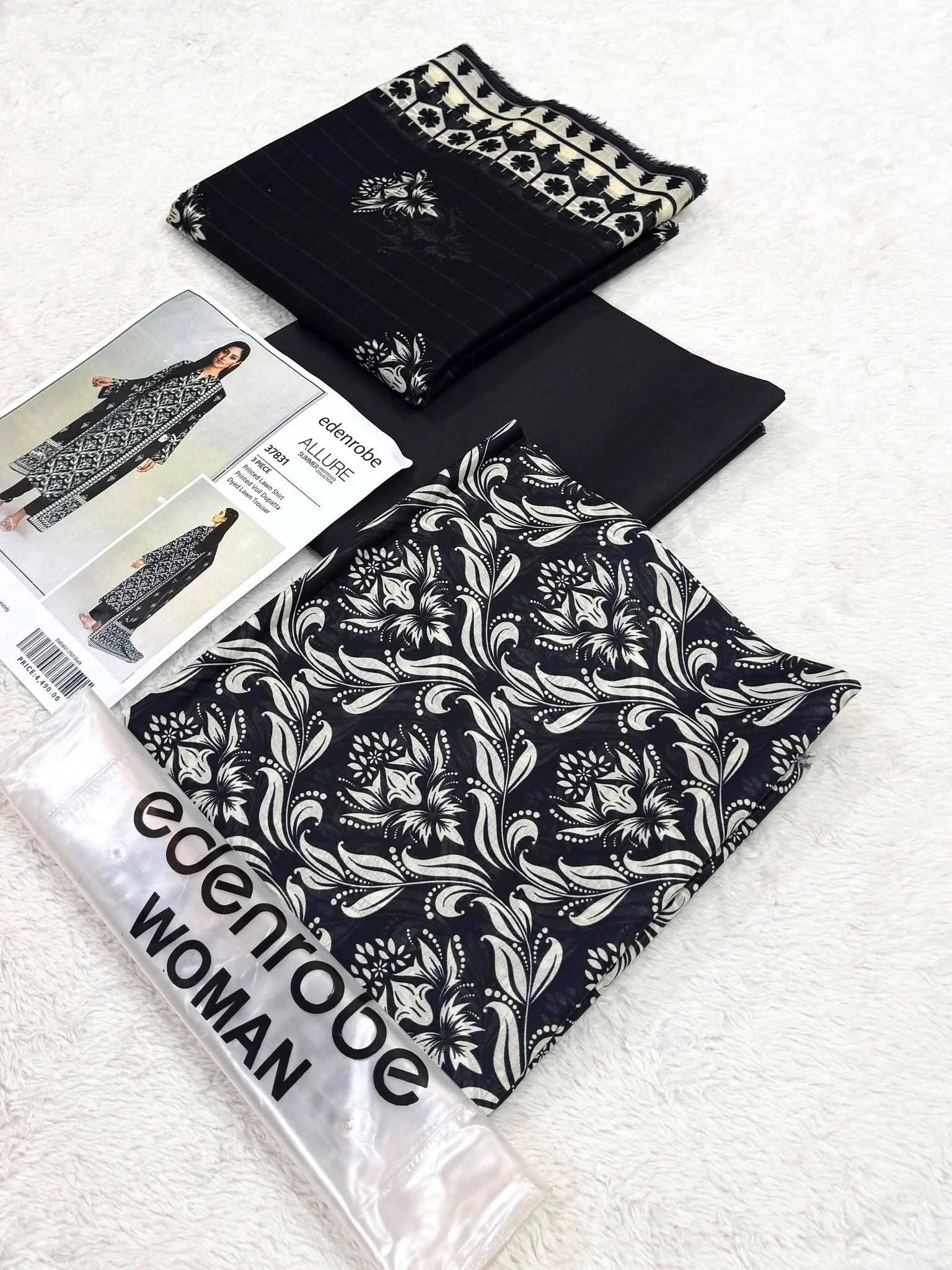 Edenrobe Original 3-Piece Printed Lawn Suit | Premium Summer Collection | Wholesale Price