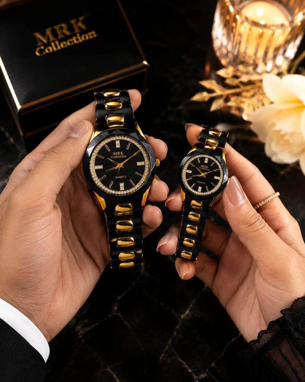 MRK Couple Watches | Steel Chain | Elegant His & Her Watch Set | Cash on Delivery