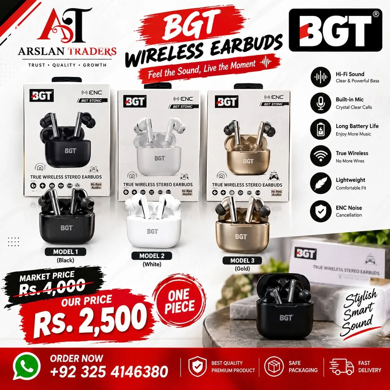 🎧 BGT Wireless Earbuds – 3 Models Available 🔥