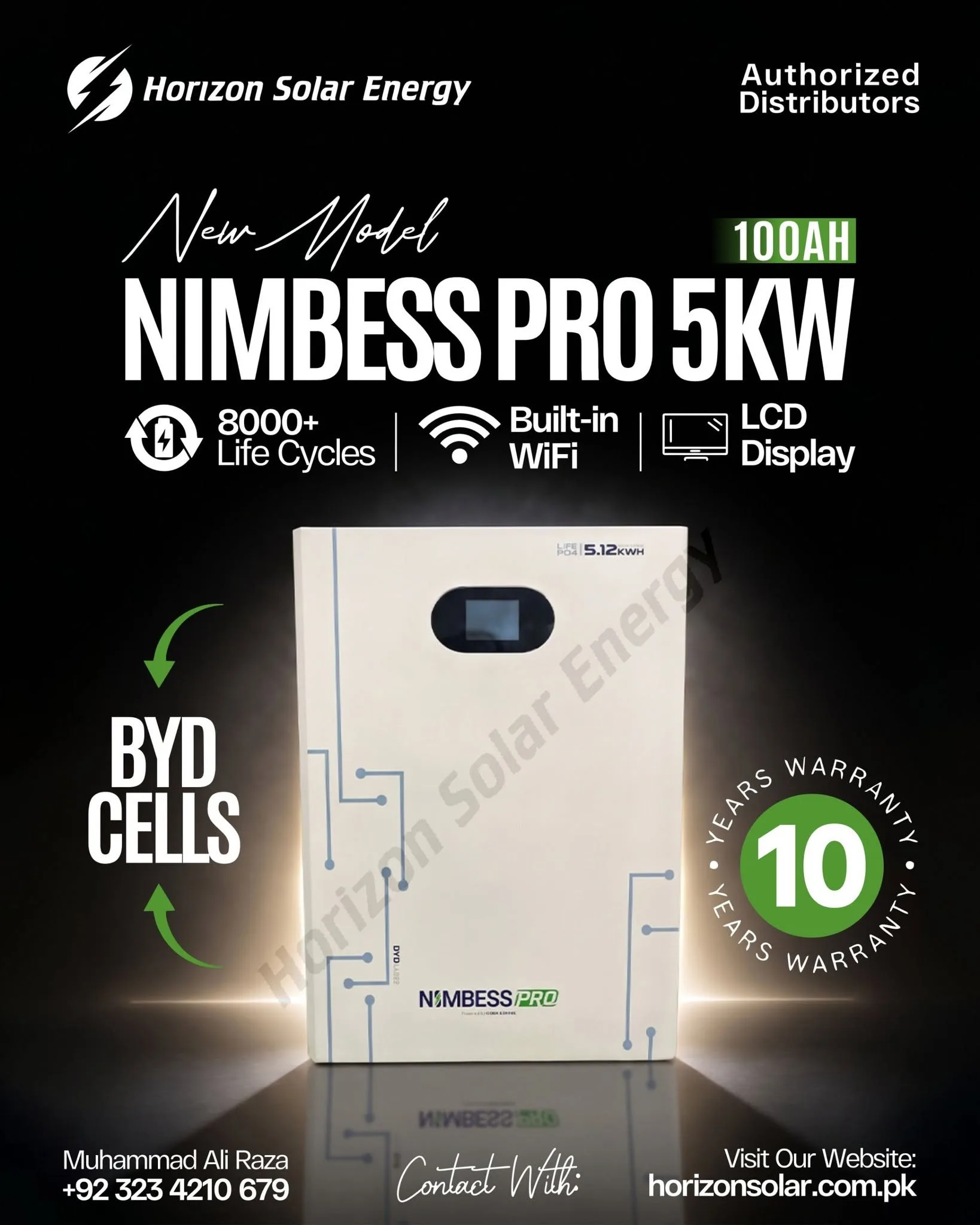 ๐ NIMBESS PRO 5KW 100Ah Lithium Battery โ BYD Cells