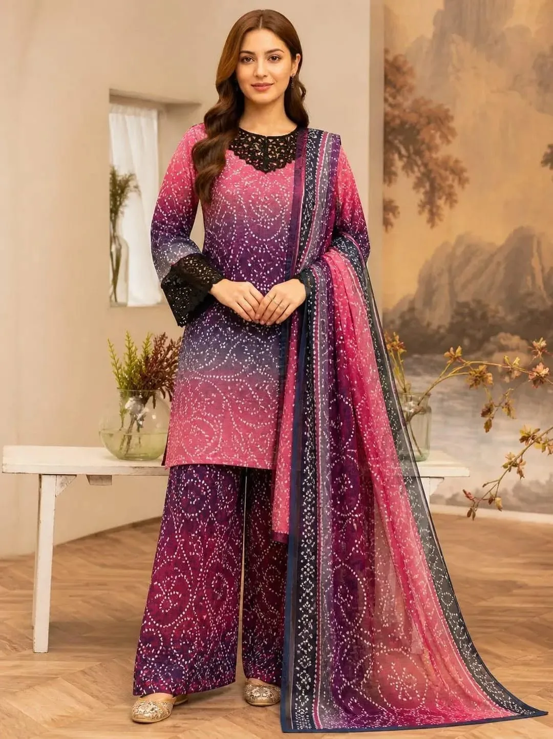 Maria B Premium Printed Lawn 3 Piece Suit | Chiffon Dupatta | Luxury Lawn Collection 2026