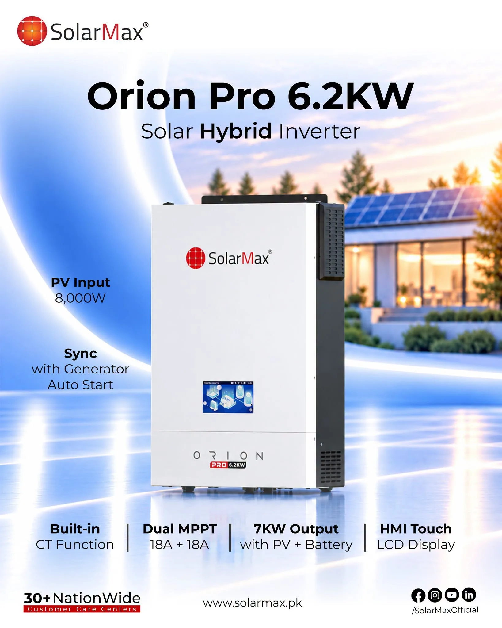 SolarMax Orion Pro 6.2KW – Solar Hybrid Inverter