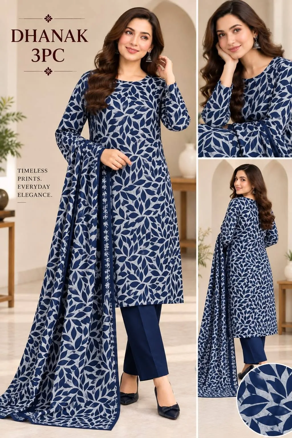 Dhanak 3Pc Printed Collection 2026 ๐ธ