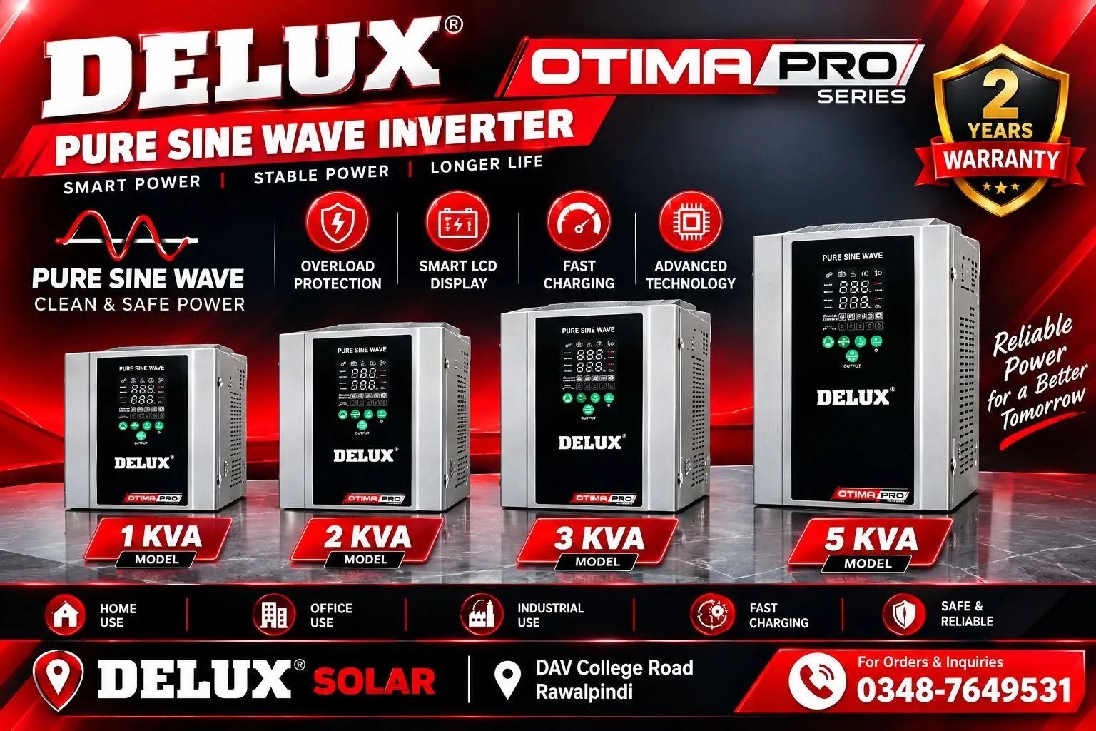Delux Otima Pro Pure Sine Wave Inverter ⚡
