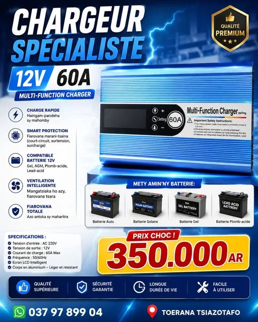 ⚡ 12V 60A Multi-Function Battery Charger 🔋